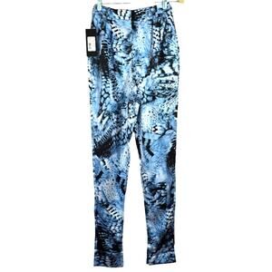 E Marciano Guess Pants Fantasy Flight Blue Size 0 NWT Butterfly Wings Satin Silk